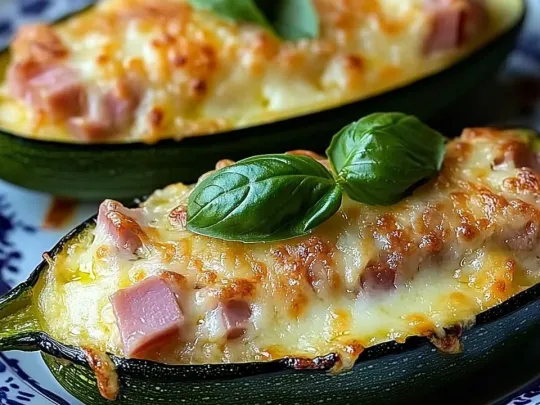 Barchette di Zucchine con Prosciutto Cotto e Mozzarella