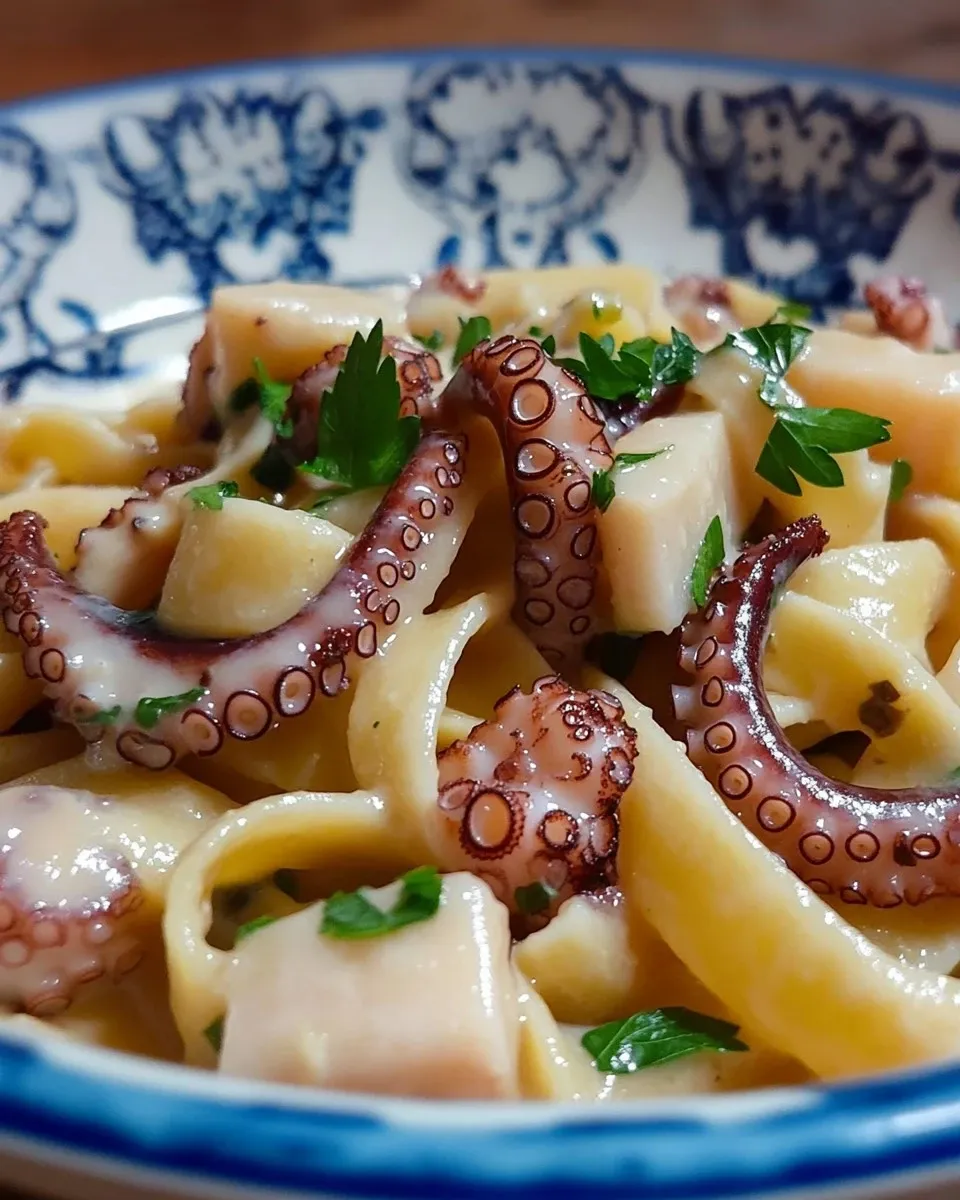 Calamarata con polpo e crema di patate