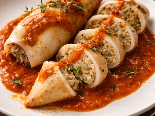Calamari ripieni cremosi