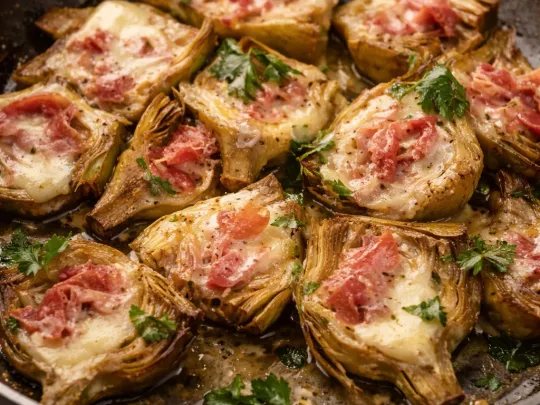 Carciofi ripieni al prosciutto e provola