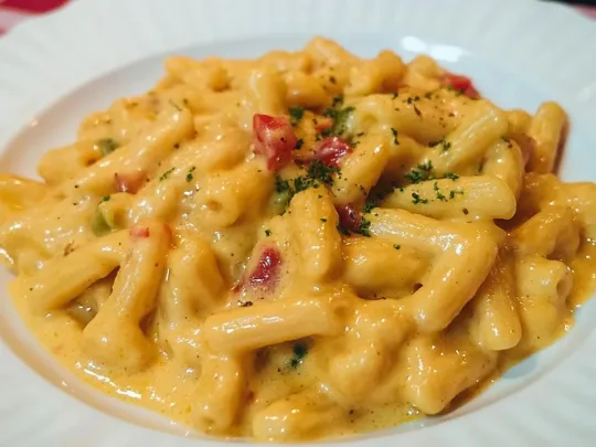 Casarecce with zucchini, speck, bu00e9chamel, and cherry tomatoes