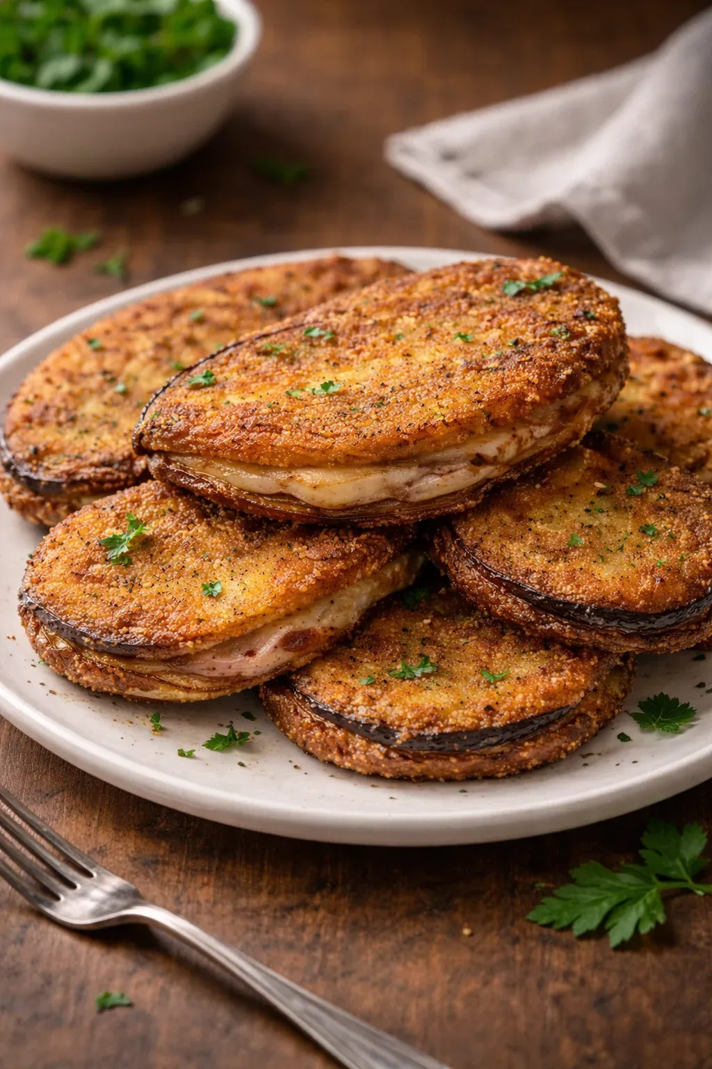 Cotolette di melanzane ripiene al prosciutto e formaggio