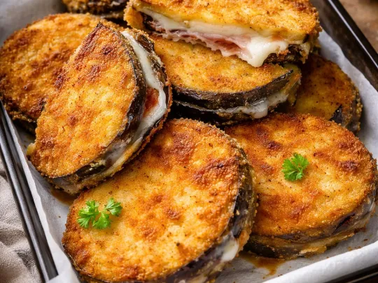 Cotolette di melanzane con speck e provola