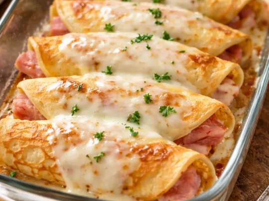 Crepes prosciutto e mozzarella