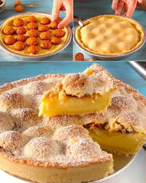 Crostata con Crema Pasticciera e Amaretti
