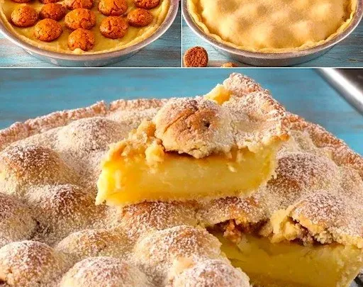 Crostata con Crema Pasticciera e Amaretti