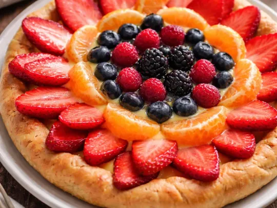 Crostata con crema e frutta fresca