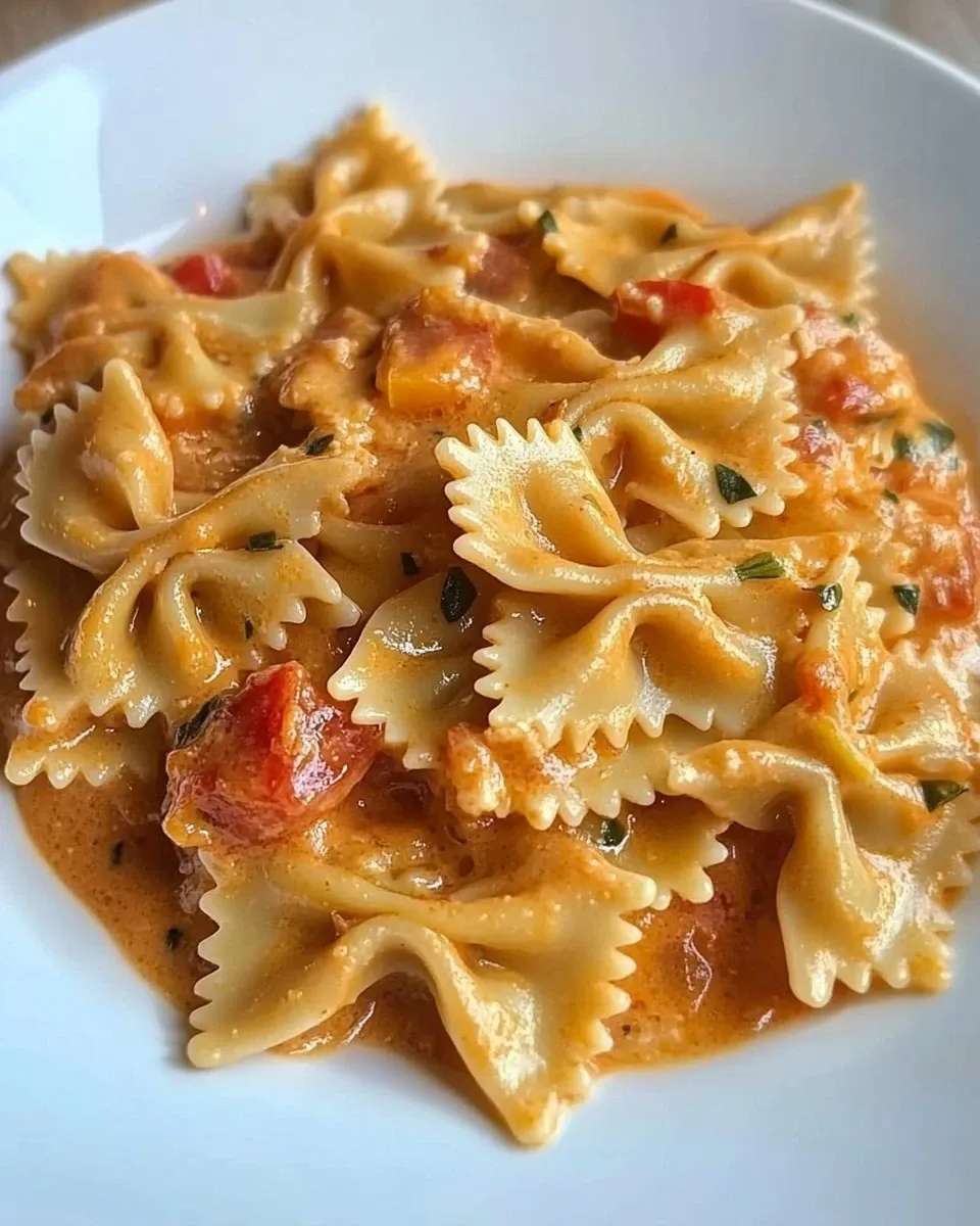 Farfalle con crema di peperoni