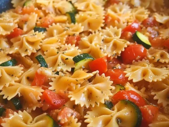 Farfalle con zucchine e pomodorini