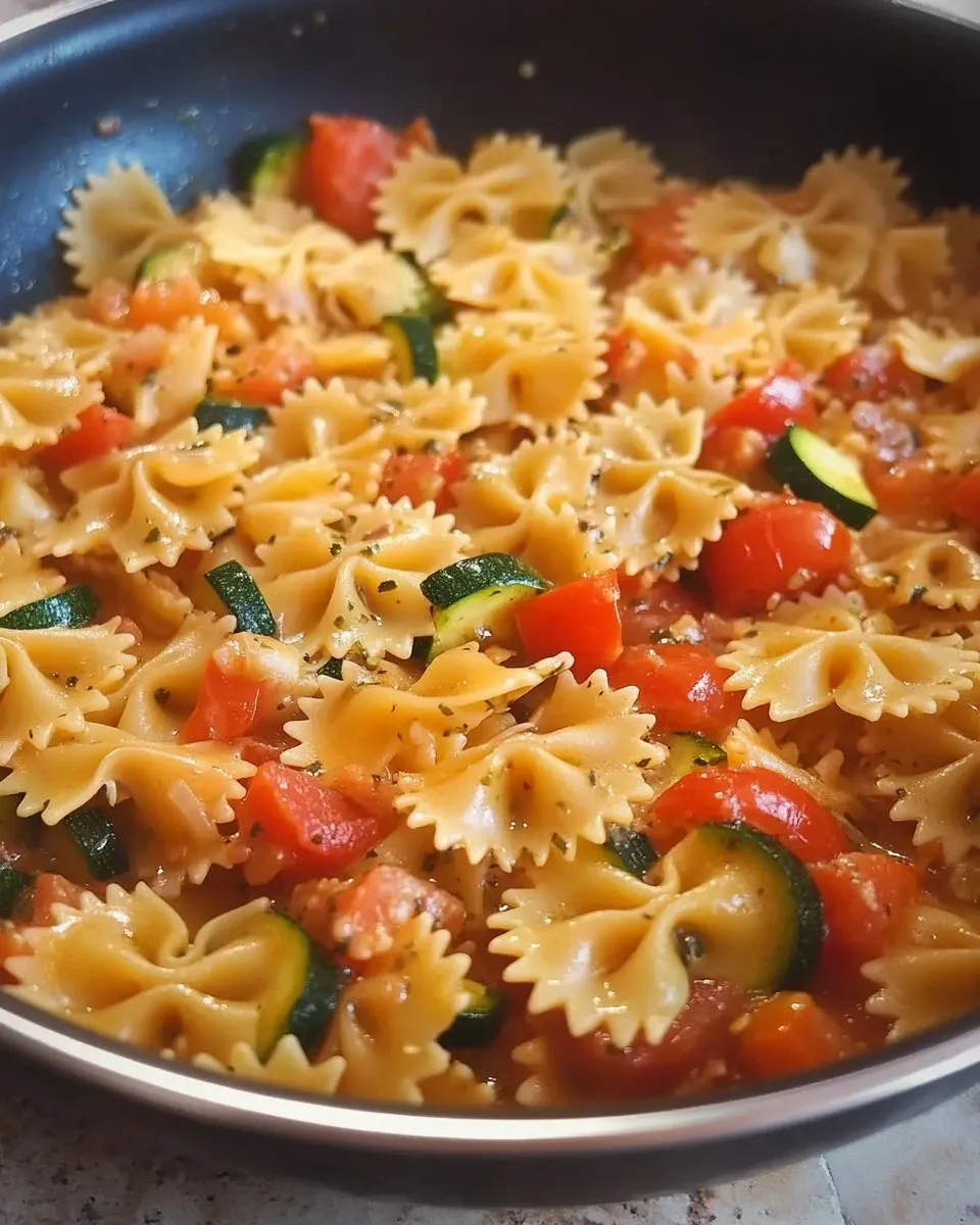 Farfalle con zucchine e pomodorini