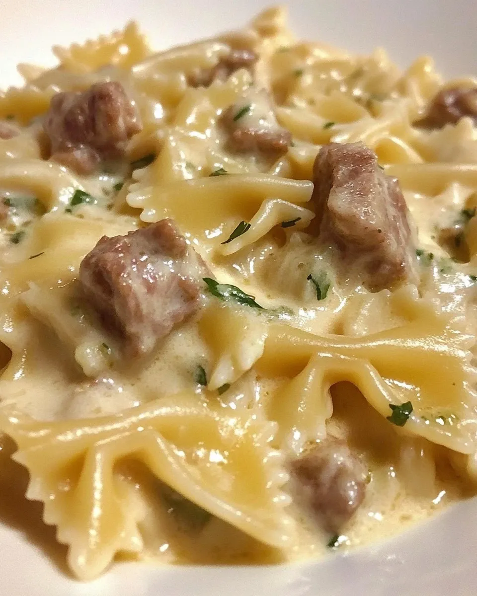 Farfalle con zucchine e salsiccia
