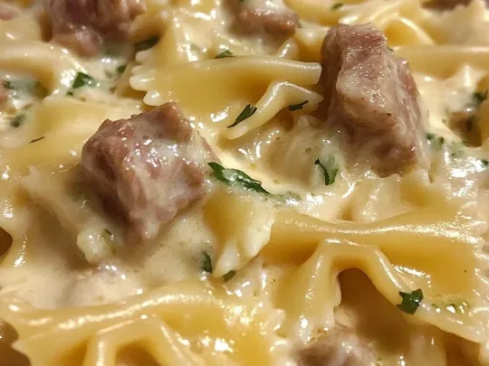 Farfalle con zucchine e salsiccia