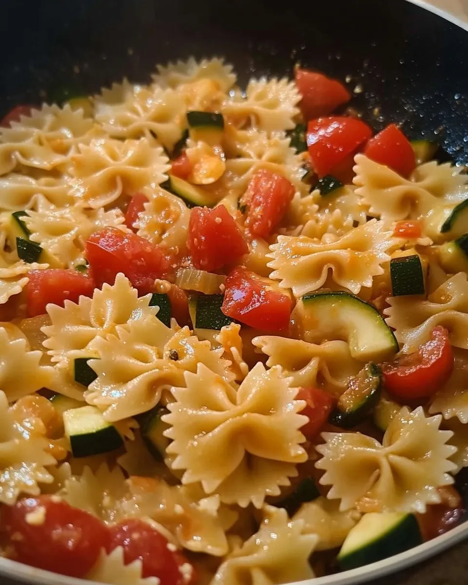 Farfalle con zucchine e pomodorini