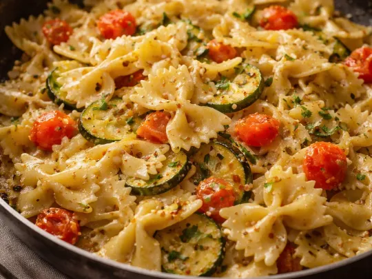 Farfalle zucchine e pomodorini