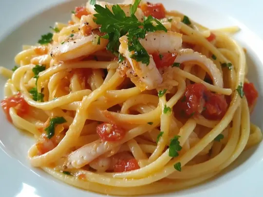 Fettuccine con calamaretti