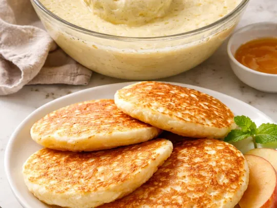 Frittelle con yogurt e mele