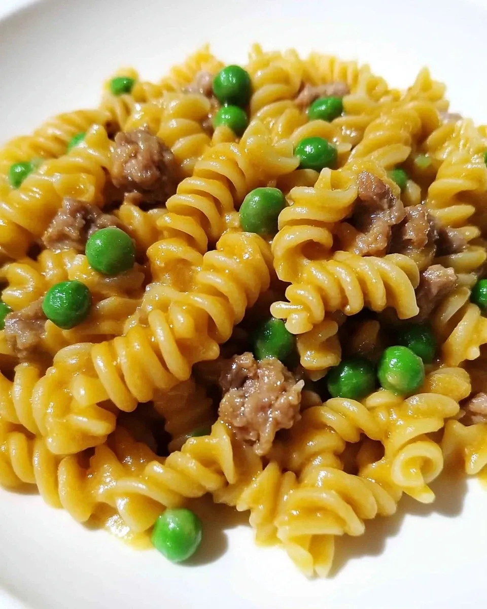 Fusilli besciamella, funghi, piselli e provola