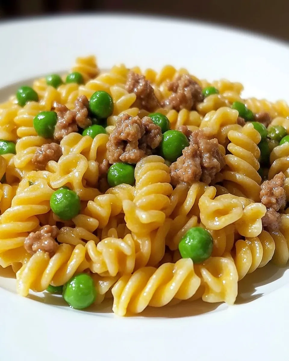 Fusilli con besciamella, funghi, piselli e provola
