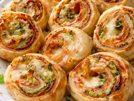 Girelle di pasta sfoglia con zucchine, cotto e Galbanino