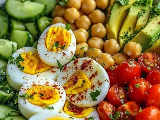 Insalata di Avocado, Uova e Ceci