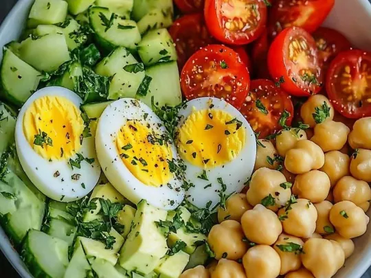 Insalata di Avocado, Uova e Ceci