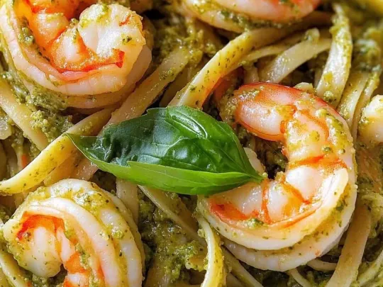 Linguine al Pesto di Zucchine con Gamberone Scottato