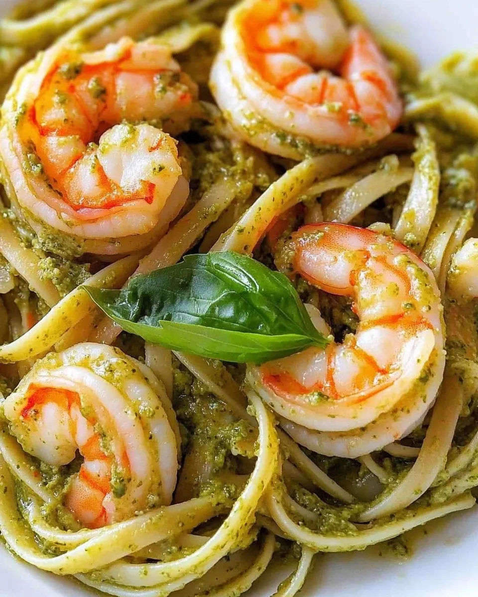 Linguine al Pesto di Zucchine con Gamberone Scottato