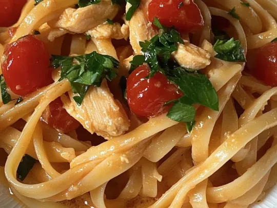 Linguine con pomodorini e pescespada
