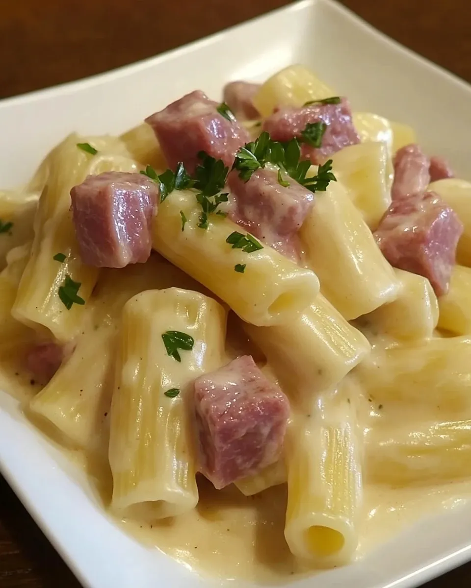 Paccheri con crema di patate e pancetta