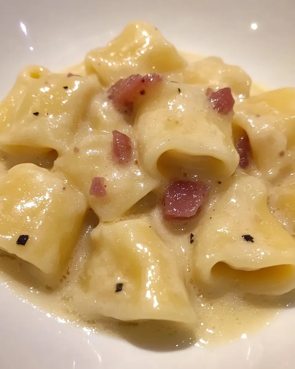 Paccheri con patate, pancetta e scamorza affumicata