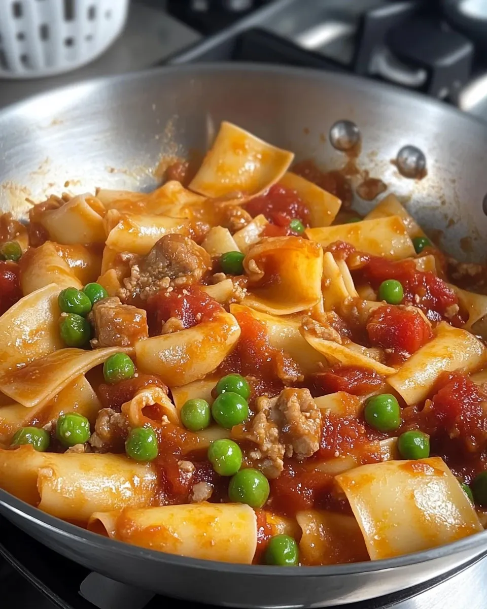 Paccheri con tonno, piselli e olive