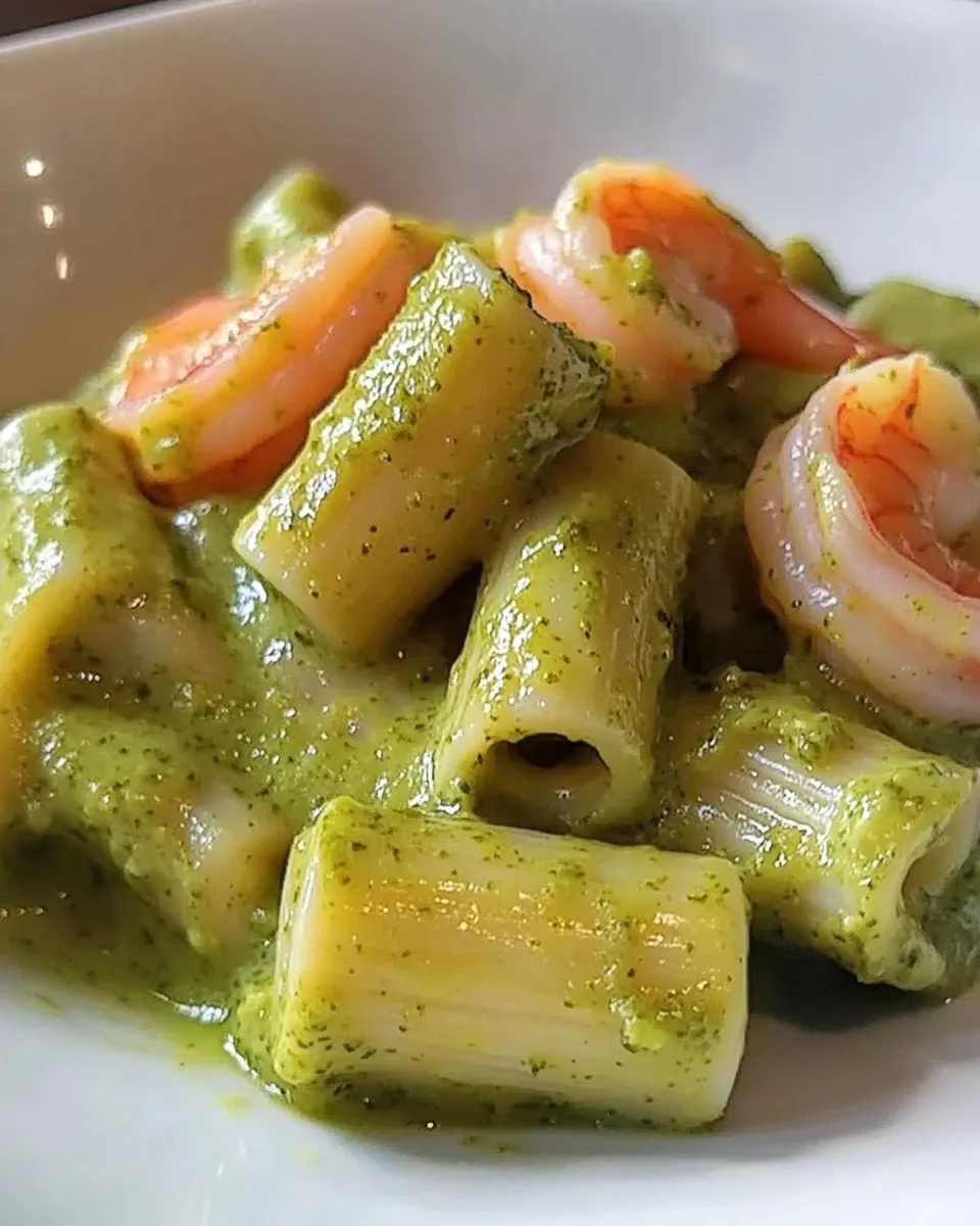 Paccheri con crema di zucchine e mazzancolle