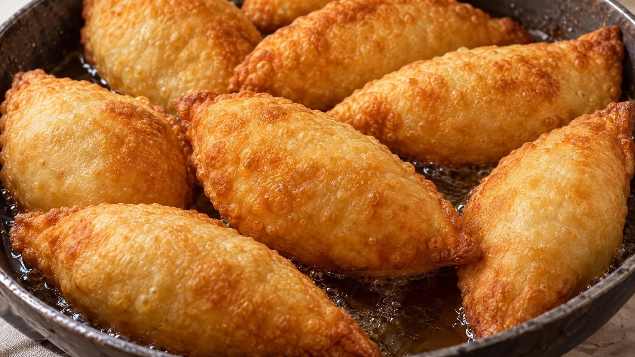 Panzerotto fritto con latte e semola rimacinata