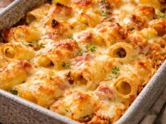 Pasta al forno zucchine, cotto e Galbanino