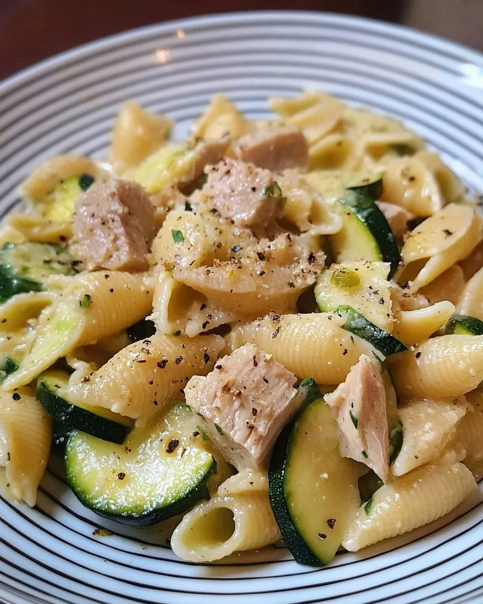 Pasta con tonno, zucchine e peperoncino
