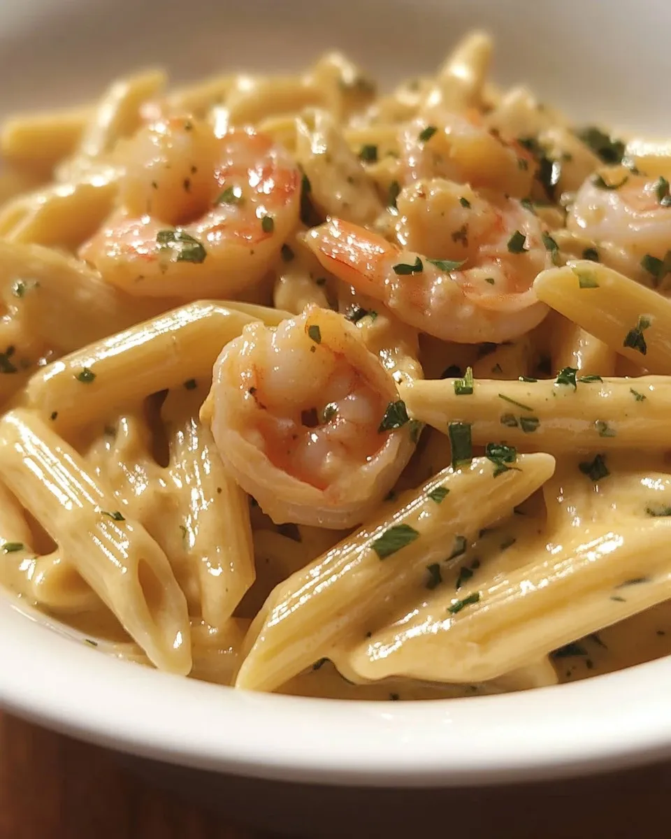 Penne rigate con zucchine, gamberetti e philadelfia salmonata