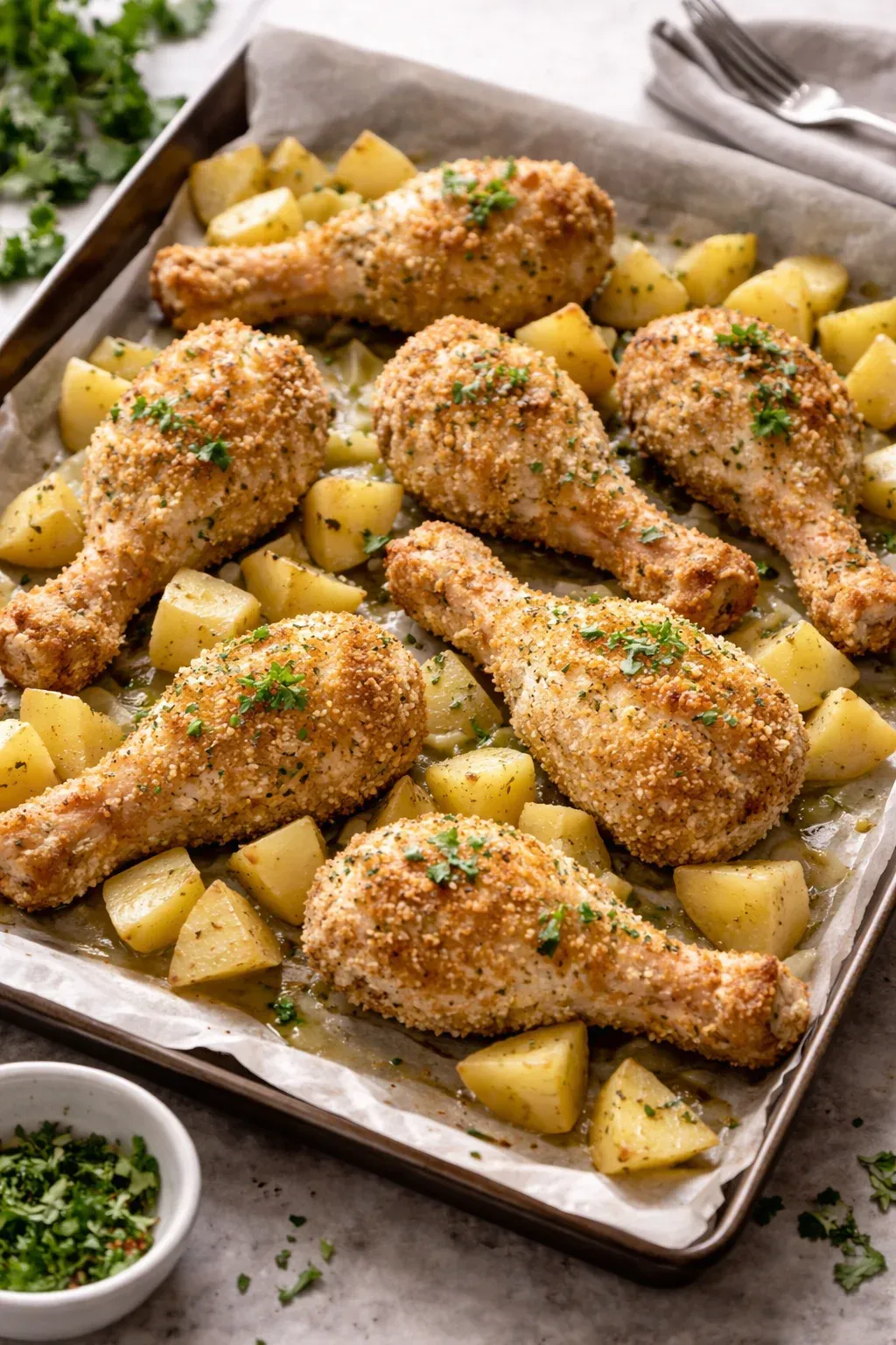 Pollo croccante al forno