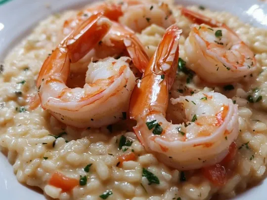 Risotto con gamberetti, polpo e scampi