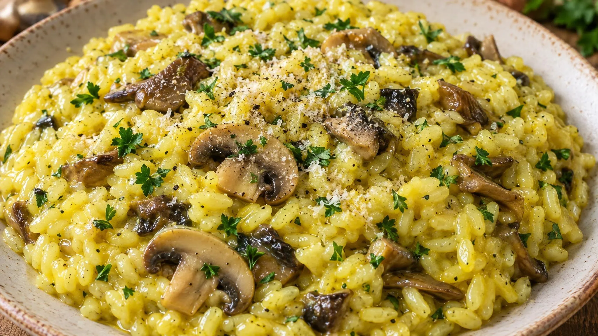 Risotto ai funghi misti e curcuma