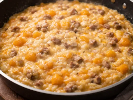 Risotto zucca e salsiccia