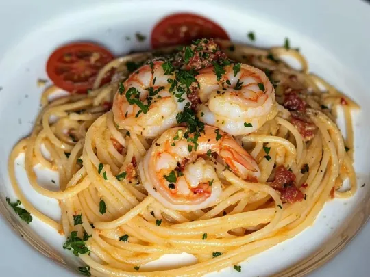 Spaghetti gamberi e pomodorini