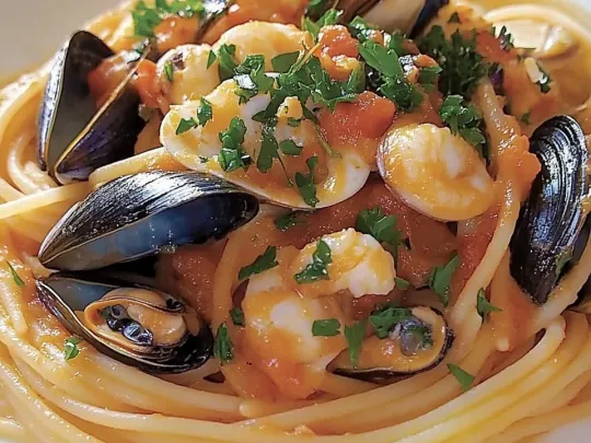 Spaghetto con cozze e vongole