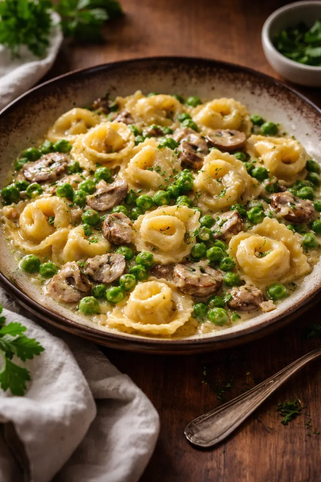 Tortellini cremosi alla boscaiola