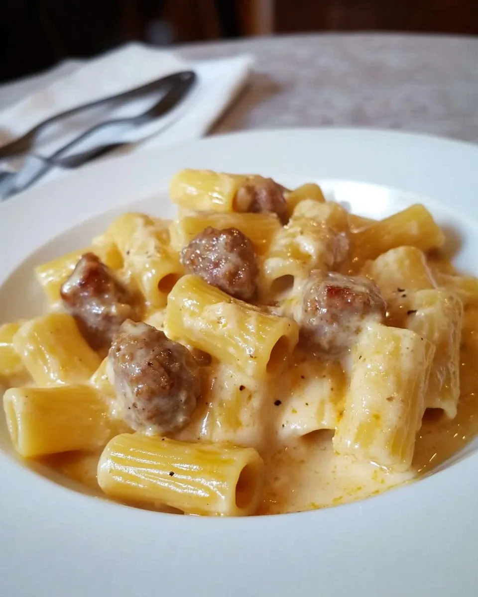 Tortiglioni al forno con zucca e salsiccia
