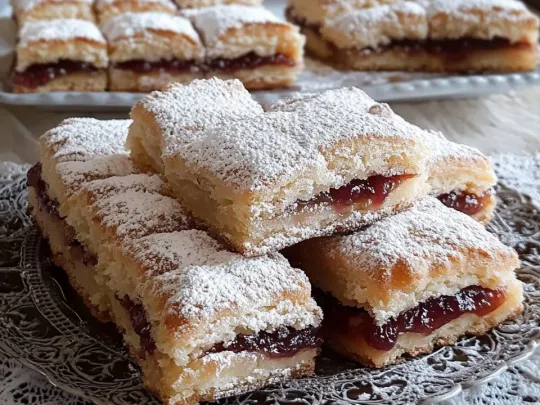 Tranci di frolla morbida con marmellata