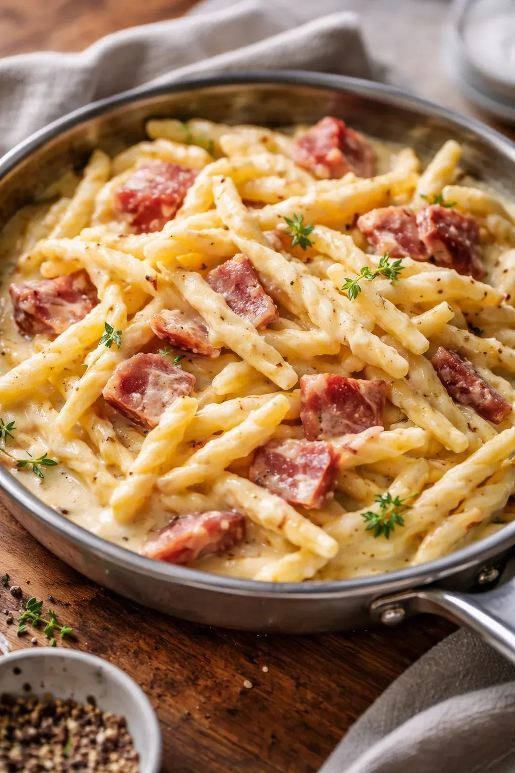 Trofie con speck e provola