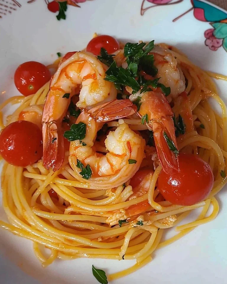 Spaghetti con gamberetti e pomodorini