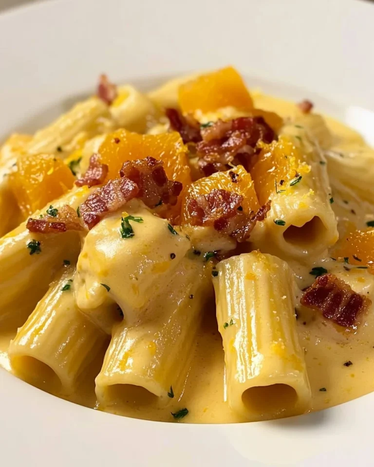 Paccheri con crema di zucca e speck