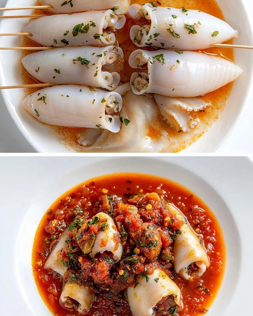 Calamari Ripieni ripieni di pesce e spezie