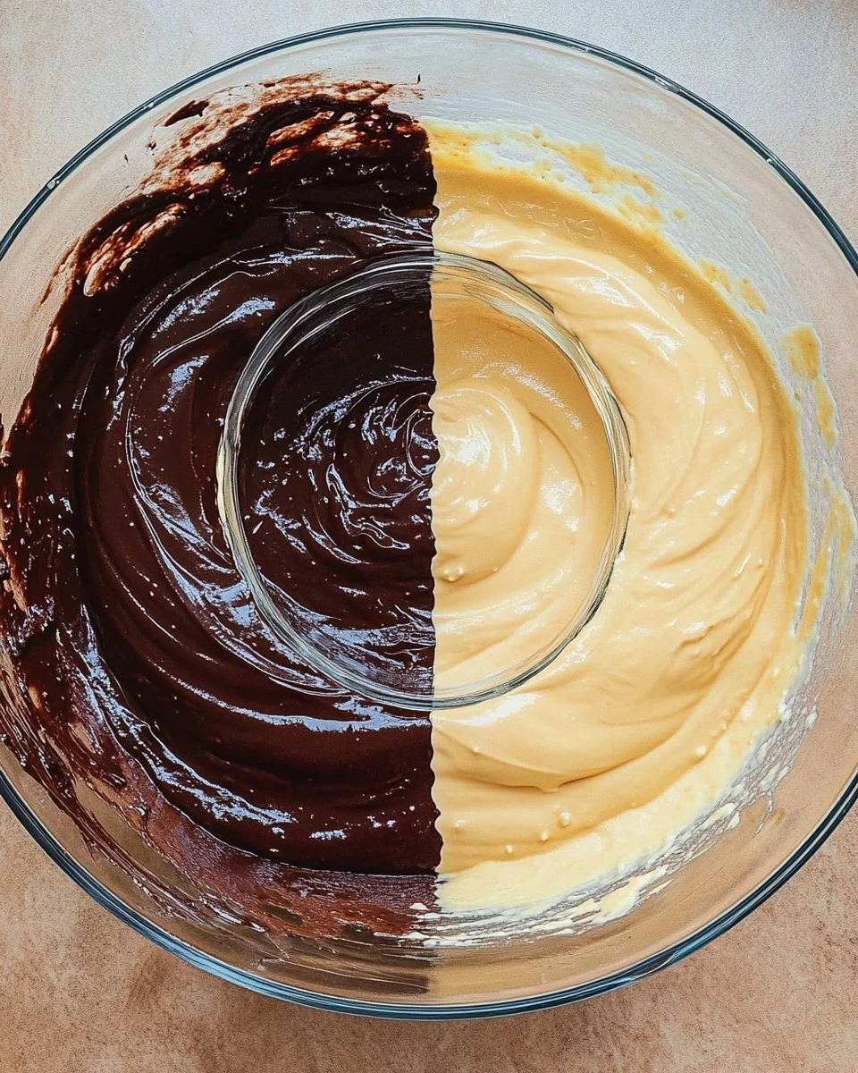 Ciambella bicolore al cacao decorata su un piatto